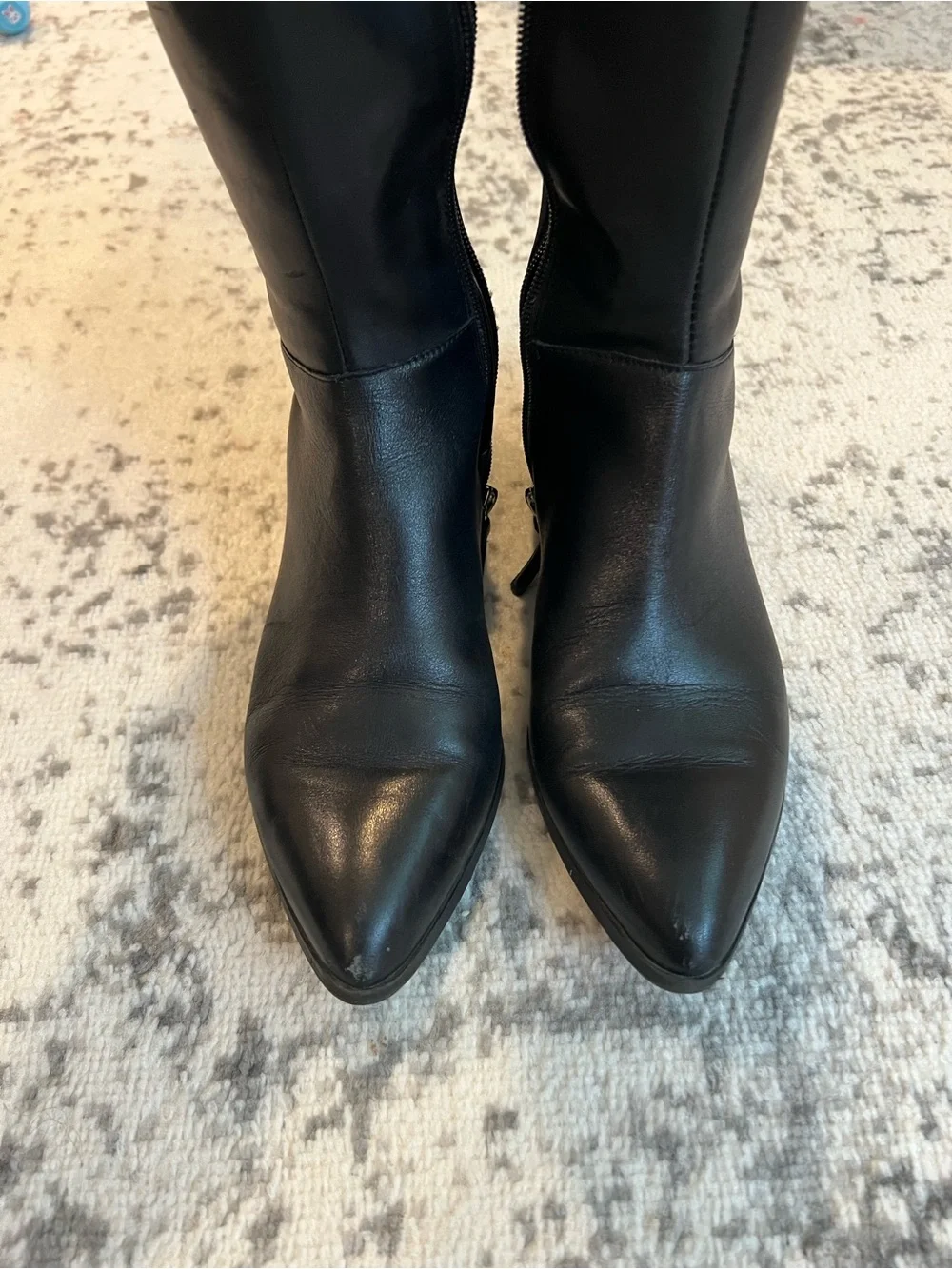 Nine West Black Over-the-Knee Leather Riding Boots